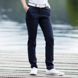 Plain Trousers Ladies Stretch Chino Front Row 220 GSM